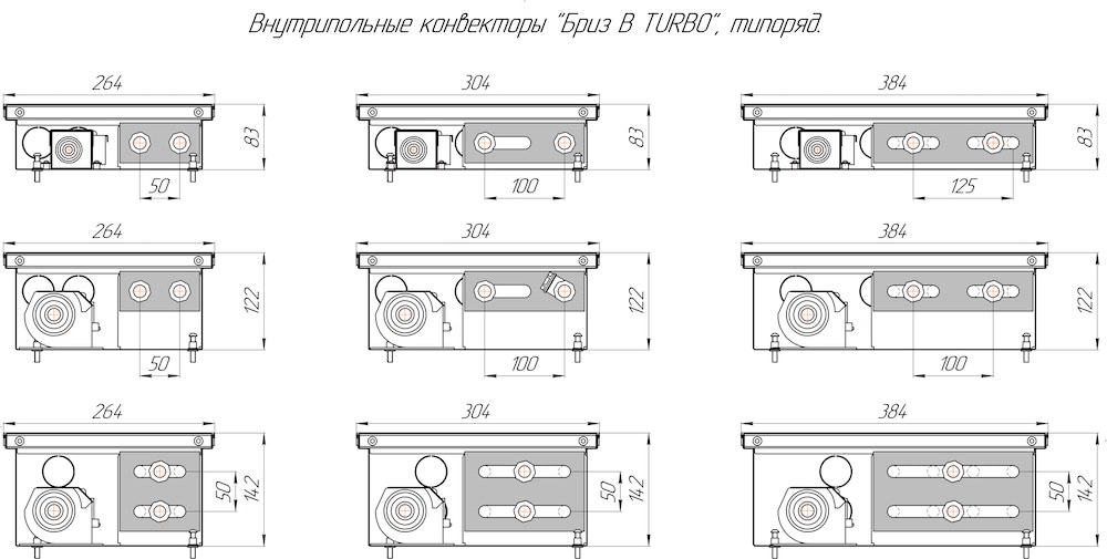 Конвектор КЗТО Бриз В TURBO габариты